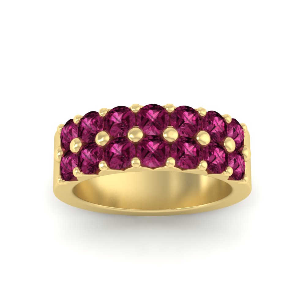 double-row-shared-prong-pink-sapphire-wedding-band-in-yellow-gold-FD11382BGSADRPIANGLE5-1.50CT-NL-YG
