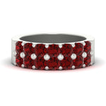Load image into Gallery viewer, double-row-shared-prong-ruby-wedding-band-in-white-gold-FD11382BGRUDR-1.50CT-NL-WG