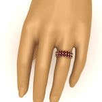 Load image into Gallery viewer, double-row-shared-prong-ruby-wedding-band-in-yellow-gold-FD11382BGRUDRHAND-1.50CT-NL-YG