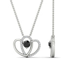 Load image into Gallery viewer, dual-heart-cute-diamond-pendant-with-black-diamond-in-FDPD11228GBLACK-NL-WG.jpg

