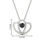 Load image into Gallery viewer, dual-heart-cute-diamond-pendant-with-black-diamond-in-FDPD11228GBLACK-NL-WG.jpg
