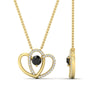 Load image into Gallery viewer, dual-heart-cute-diamond-pendant-with-black-diamond-in-FDPD11228GBLACK-NL-YG.jpg