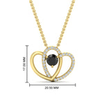 Load image into Gallery viewer, dual-heart-cute-diamond-pendant-with-black-diamond-in-FDPD11228GBLACK-NL-YG.jpg
