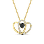 Load image into Gallery viewer, dual-heart-cute-diamond-pendant-with-black-diamond-in-FDPD11228GBLACK-NL-YG.jpg
