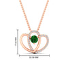 Load image into Gallery viewer, dual-heart-cute-diamond-pendant-with-emerald-in-FDPD11228GEMGR-NL-RG.jpg