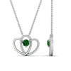 Load image into Gallery viewer, dual-heart-cute-diamond-pendant-with-emerald-in-FDPD11228GEMGR-NL-WG.jpg