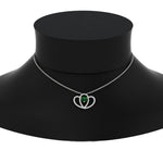 Load image into Gallery viewer, dual-heart-cute-diamond-pendant-with-emerald-in-FDPD11228GEMGR-NL-WG.jpg
