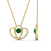 Load image into Gallery viewer, dual-heart-cute-diamond-pendant-with-emerald-in-FDPD11228GEMGR-NL-YG.jpg