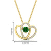 Load image into Gallery viewer, dual-heart-cute-diamond-pendant-with-emerald-in-FDPD11228GEMGR-NL-YG.jpg