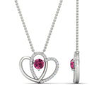 Load image into Gallery viewer, dual-heart-cute-diamond-pendant-with-pink-sapphire-in-FDPD11228GSADRPI-NL-WG.jpg
