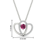 Load image into Gallery viewer, dual-heart-cute-diamond-pendant-with-pink-sapphire-in-FDPD11228GSADRPI-NL-WG.jpg
