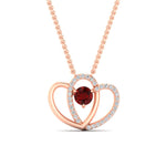 Load image into Gallery viewer, dual-heart-cute-diamond-pendant-with-ruby-in-FDPD11228GRUDR-NL-RG.jpg
