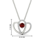 Load image into Gallery viewer, dual-heart-cute-diamond-pendant-with-ruby-in-FDPD11228GRUDR-NL-WG.jpg
