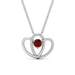 Load image into Gallery viewer, dual-heart-cute-diamond-pendant-with-ruby-in-FDPD11228GRUDR-NL-WG.jpg
