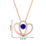Load image into Gallery viewer, dual-heart-cute-diamond-pendant-with-sapphire-in-FDPD11228GSABL-NL-RG.jpg
