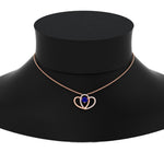 Load image into Gallery viewer, dual-heart-cute-diamond-pendant-with-sapphire-in-FDPD11228GSABL-NL-RG.jpg

