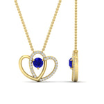 Load image into Gallery viewer, dual-heart-cute-diamond-pendant-with-sapphire-in-FDPD11228GSABL-NL-YG.jpg
