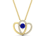 Load image into Gallery viewer, dual-heart-cute-diamond-pendant-with-sapphire-in-FDPD11228GSABL-NL-YG.jpg
