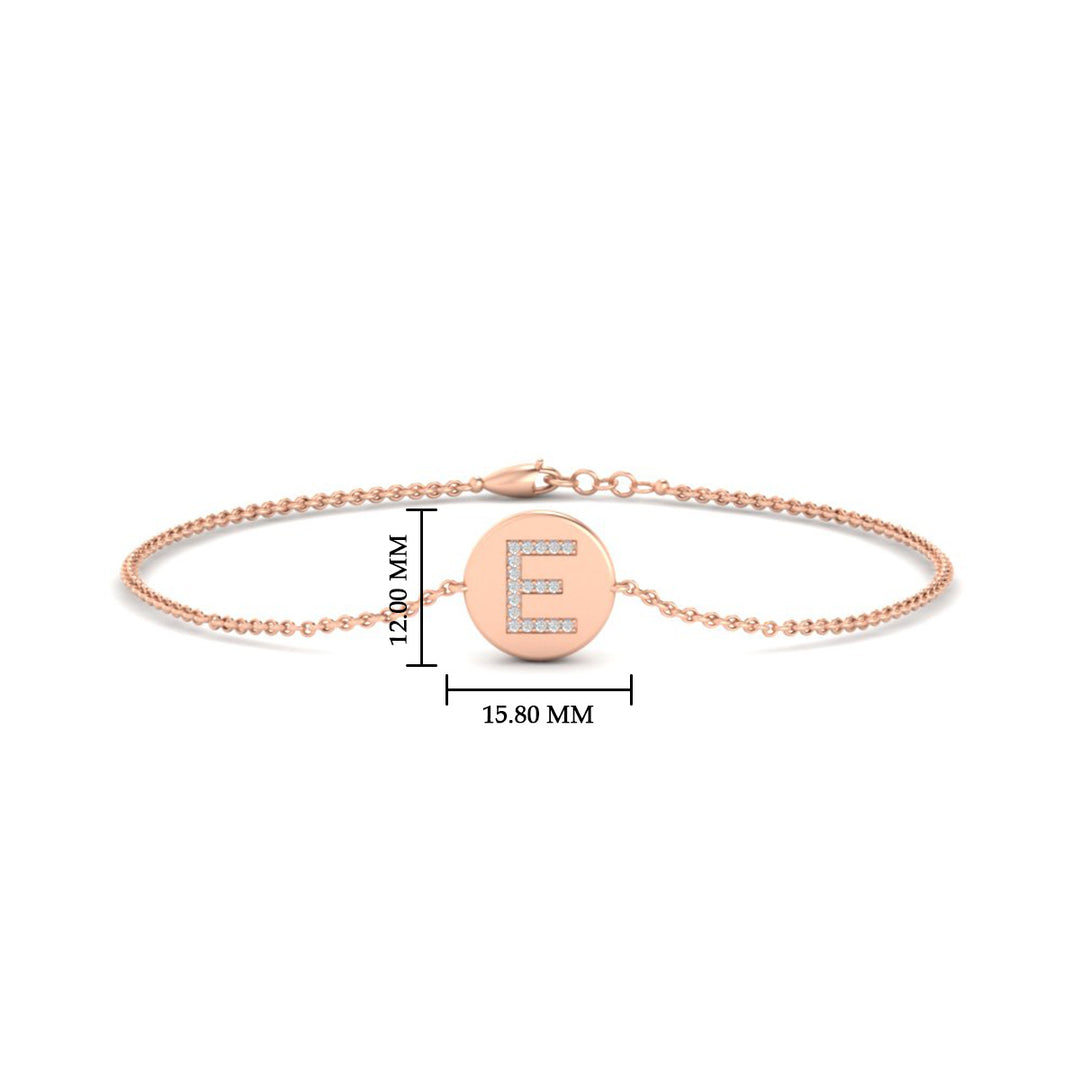 Alphabet disc diamond bracelet