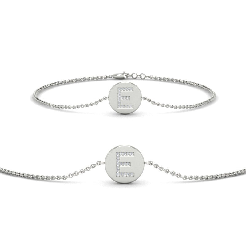 Alphabet disc diamond bracelet