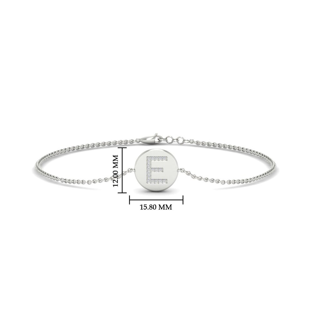 Alphabet disc diamond bracelet