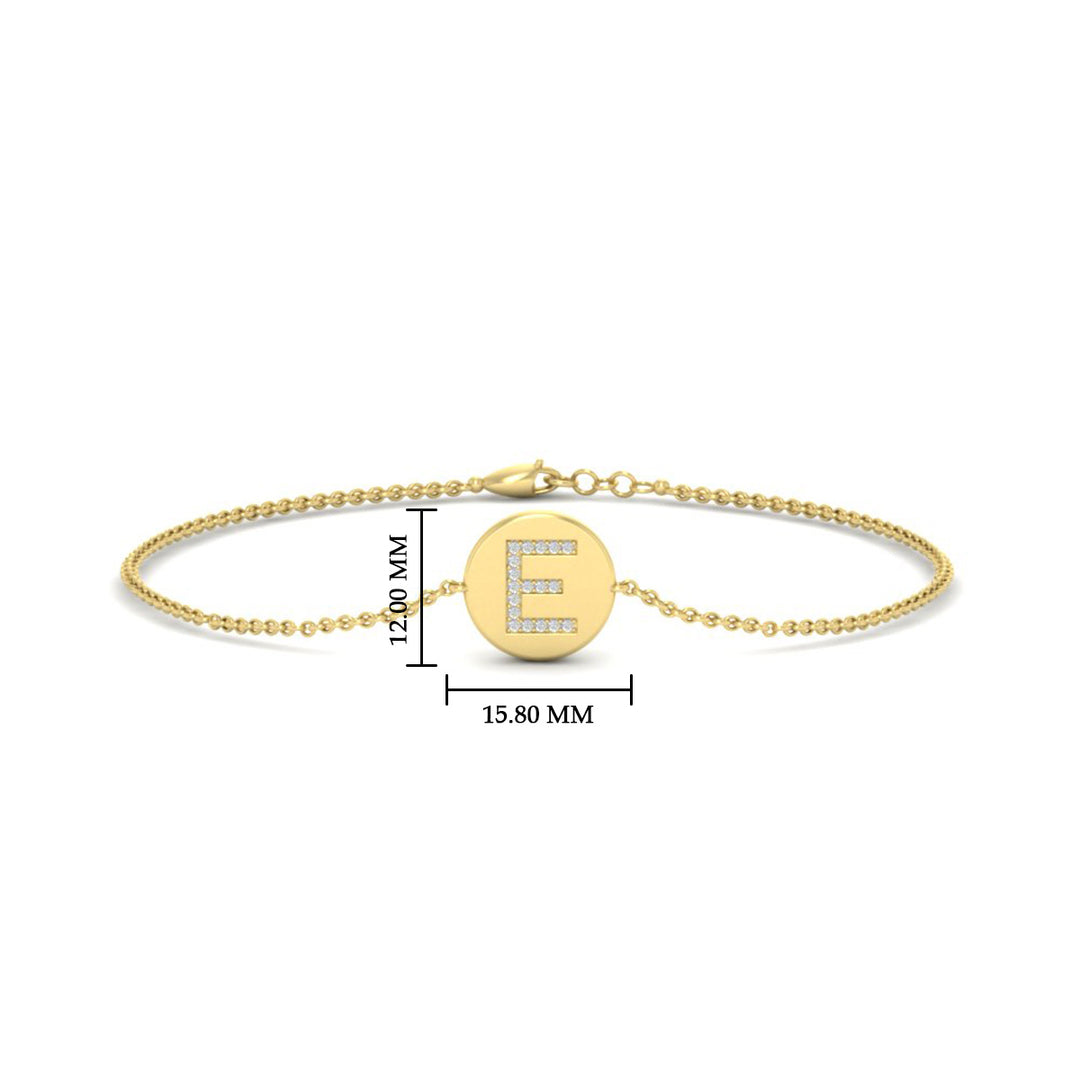 Alphabet disc diamond bracelet