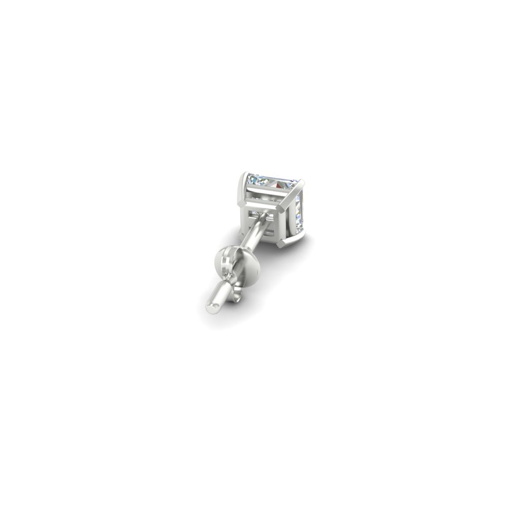 Earring For Men 2 Carat Princess Cut Stud