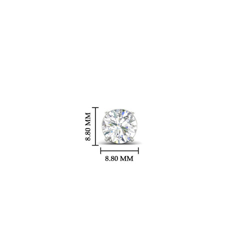 Earring For Men 2 Carat Round Cut Stud