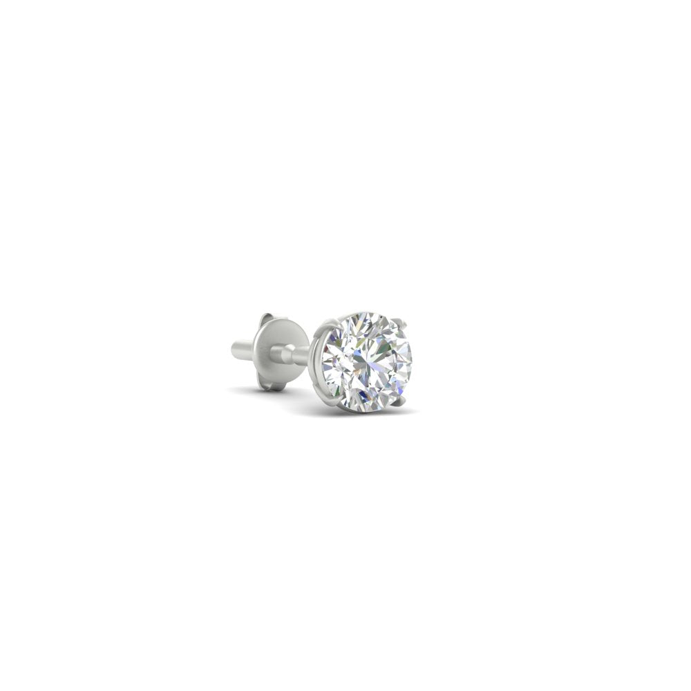 Earring For Men 2 Carat Round Cut Stud
