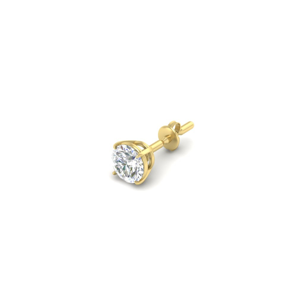 Earring For Men 2 Carat Round Cut Stud