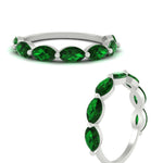 Load image into Gallery viewer, east-west-2-carat-marquise-emerald-wedding-ring-in-FD9939MQBGEMGRANGLE3-2.00CT-NL-WG
