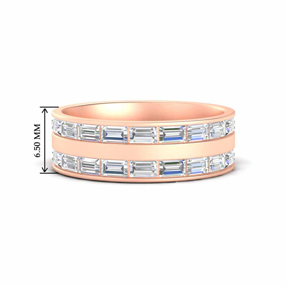 East West Baguette Halfway Engagement Band