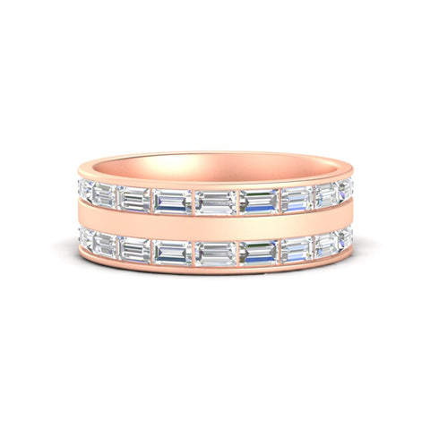 East West Baguette Halfway Engagement Band