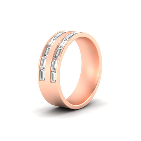 East West Baguette Halfway Engagement Band