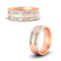 Thumbnail 5 - East West Baguette Halfway Engagement Band
