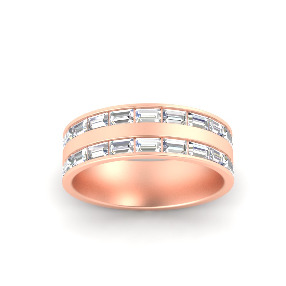 East West Baguette Halfway Engagement Band