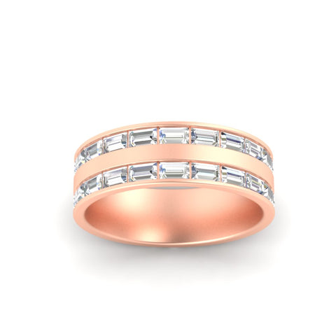 East West Baguette Halfway Engagement Band