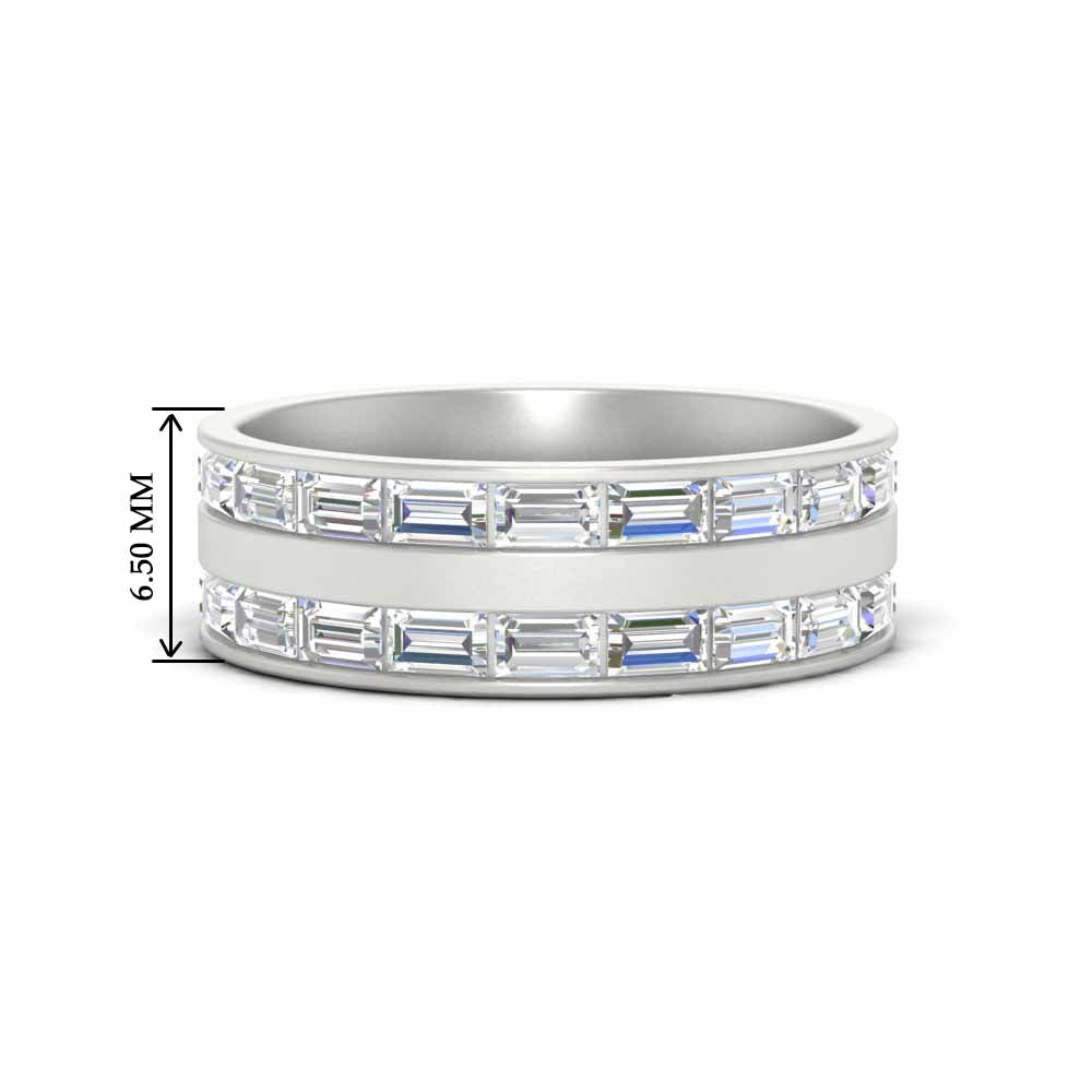 East West Baguette Halfway Engagement Band