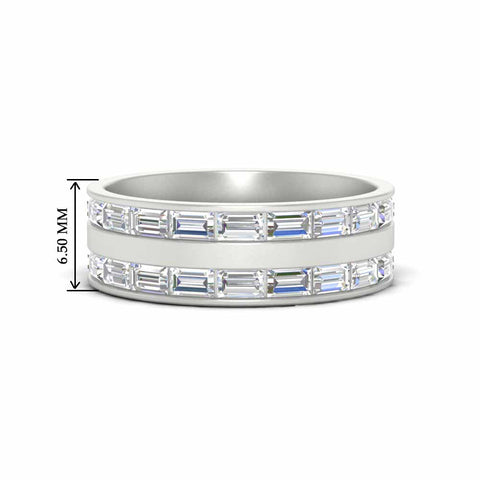 East West Baguette Halfway Engagement Band