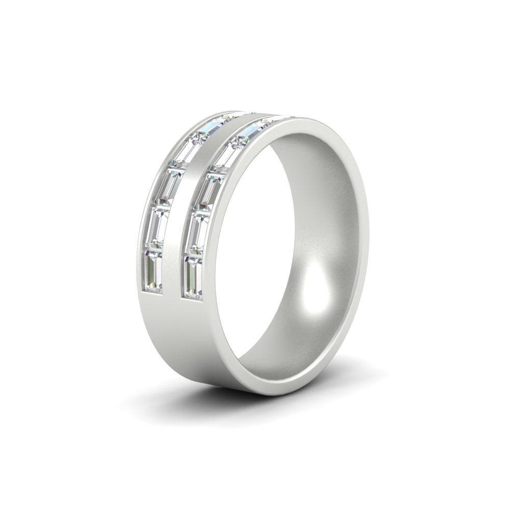 East West Baguette Halfway Engagement Band