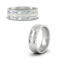 Thumbnail 11 - East West Baguette Halfway Engagement Band