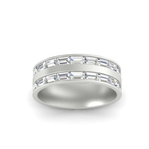 East West Baguette Halfway Engagement Band