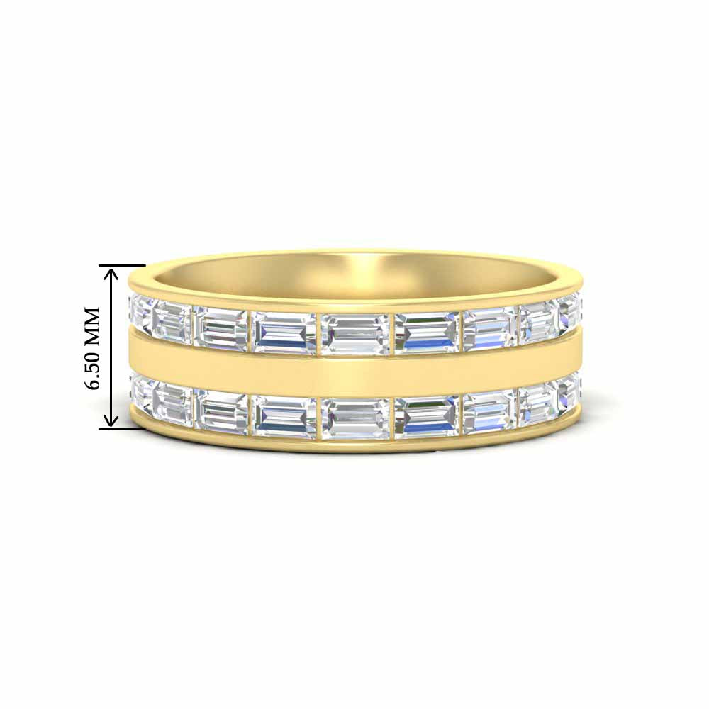 East West Baguette Halfway Engagement Band