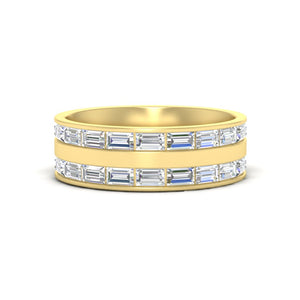 East West Baguette Halfway Engagement Band