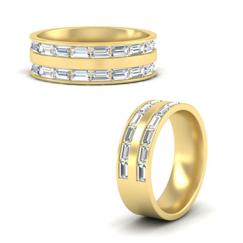 East West Baguette Halfway Engagement Band