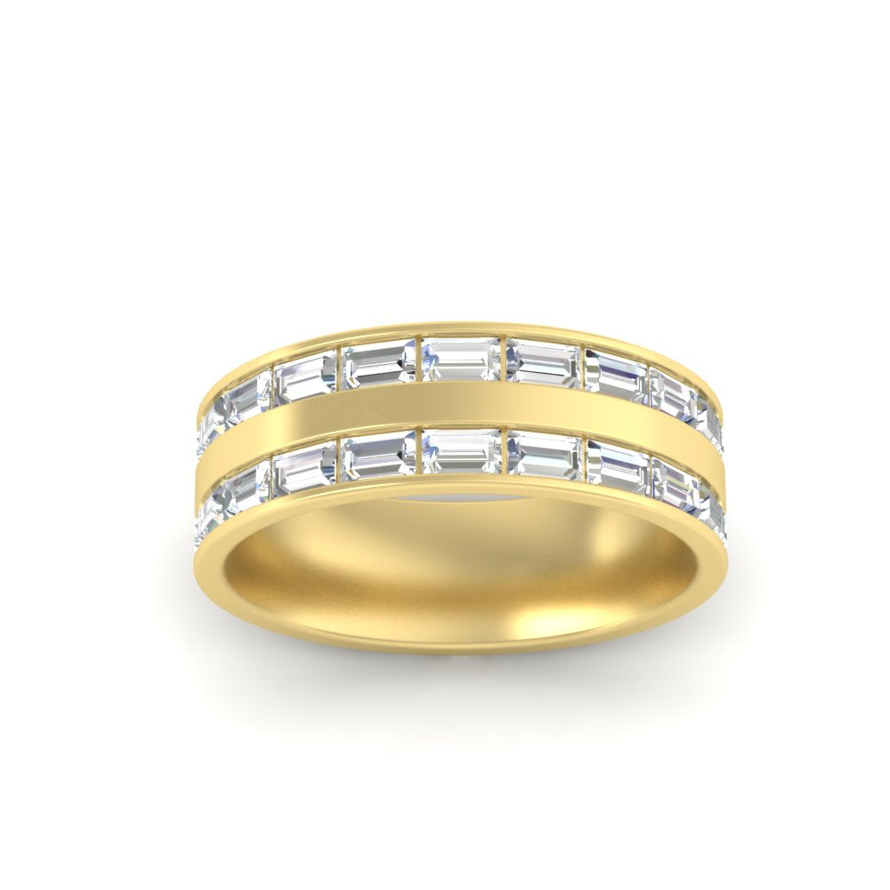 East West Baguette Halfway Engagement Band
