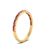 Load image into Gallery viewer, east-west-baguette-stack-pink-sapphire-wedding-band-in-yellow-gold-FD123020BGSADRPI-NL-YG.jpg
