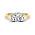 Thumbnail 2 - east-west-cushion-2-tone-engagement-ring-in-yellow-gold-fd11539cur-nl-yg