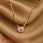 Load image into Gallery viewer, east-west-emerald-diamond-solitaire-pendant-in-rose-gold-fdpd10538em-1-00ct-fancy-nl-rg
