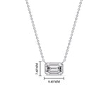 Load image into Gallery viewer, Emerald Diamond Bezel Set Solitaire Pendant
